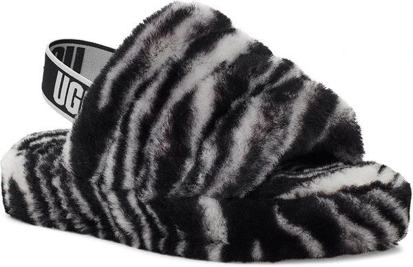 UGG Kids Fluff Yeah Slide Zebra 3 UGG Kids Fluff Yeah Slide Zebra